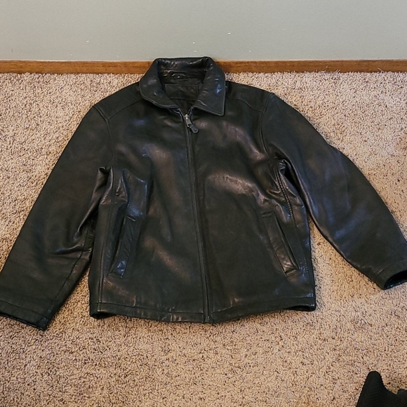 Soft black Dockers 4 pocket Med leather jacket